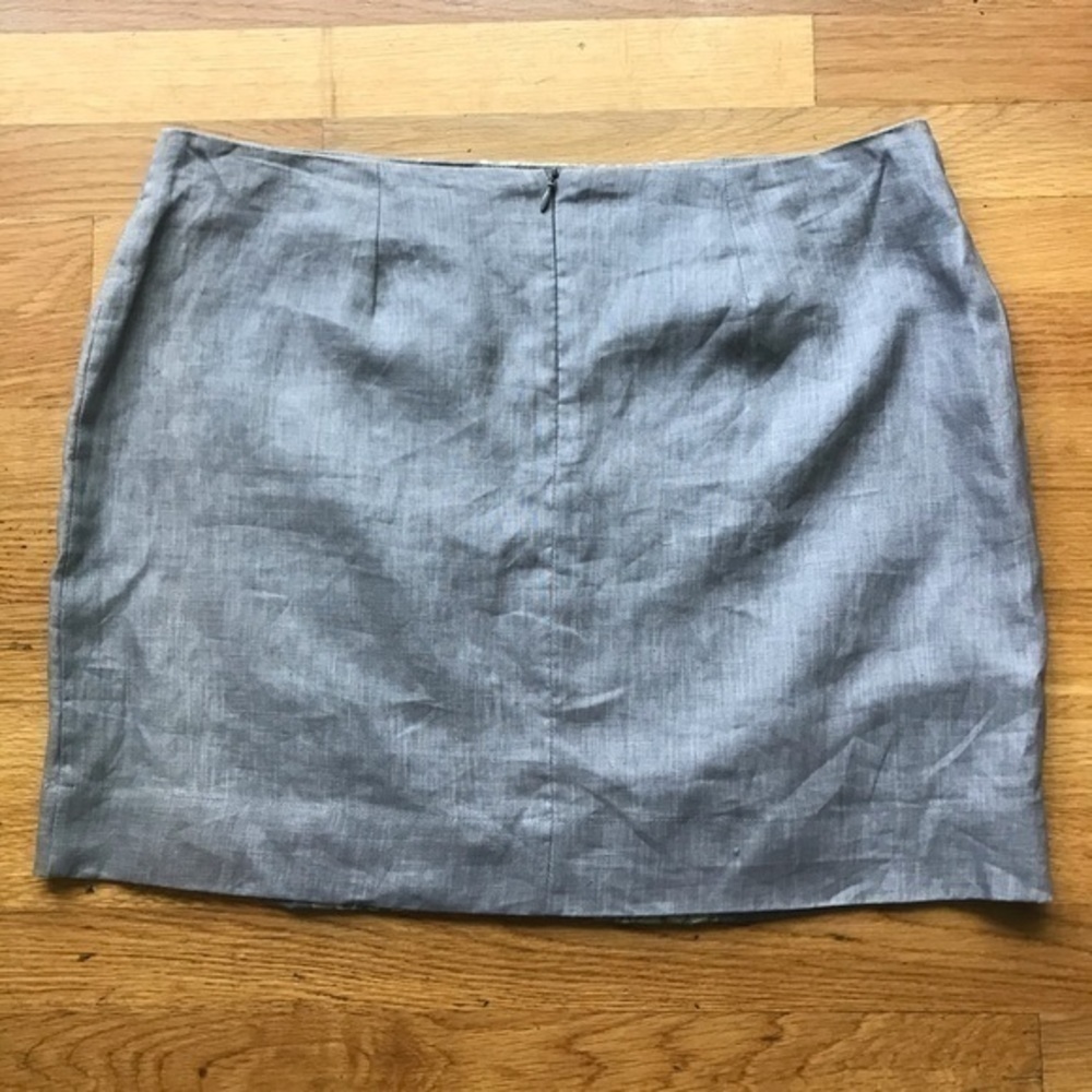 Johnny Was 4 love & liberty Gray Pink Silk Linen Embroidered Mini Skirt Large - Picture 5 of 11